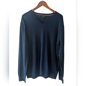 Banana Republic Men's Merino Wool V-Neck Sweater Navy Size XL